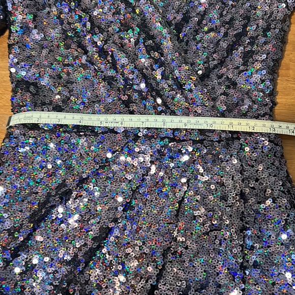 French Connection Sequin Faux Wrap Mini Dress - Picture 9 of 10